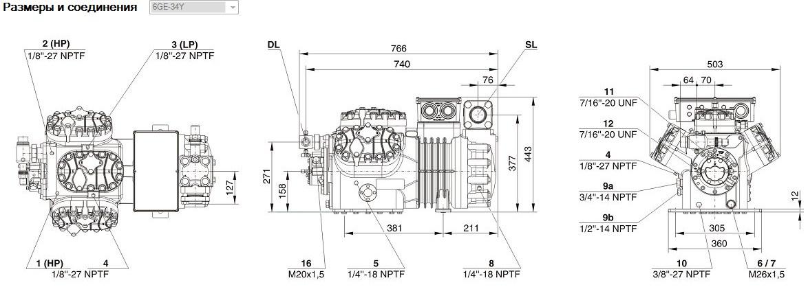схема компрессора bitzer 6ge 34y